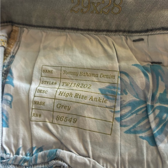 Tommy Bahama high rise ankle jeans grey size 29 x 28 - Picture 5 of 5